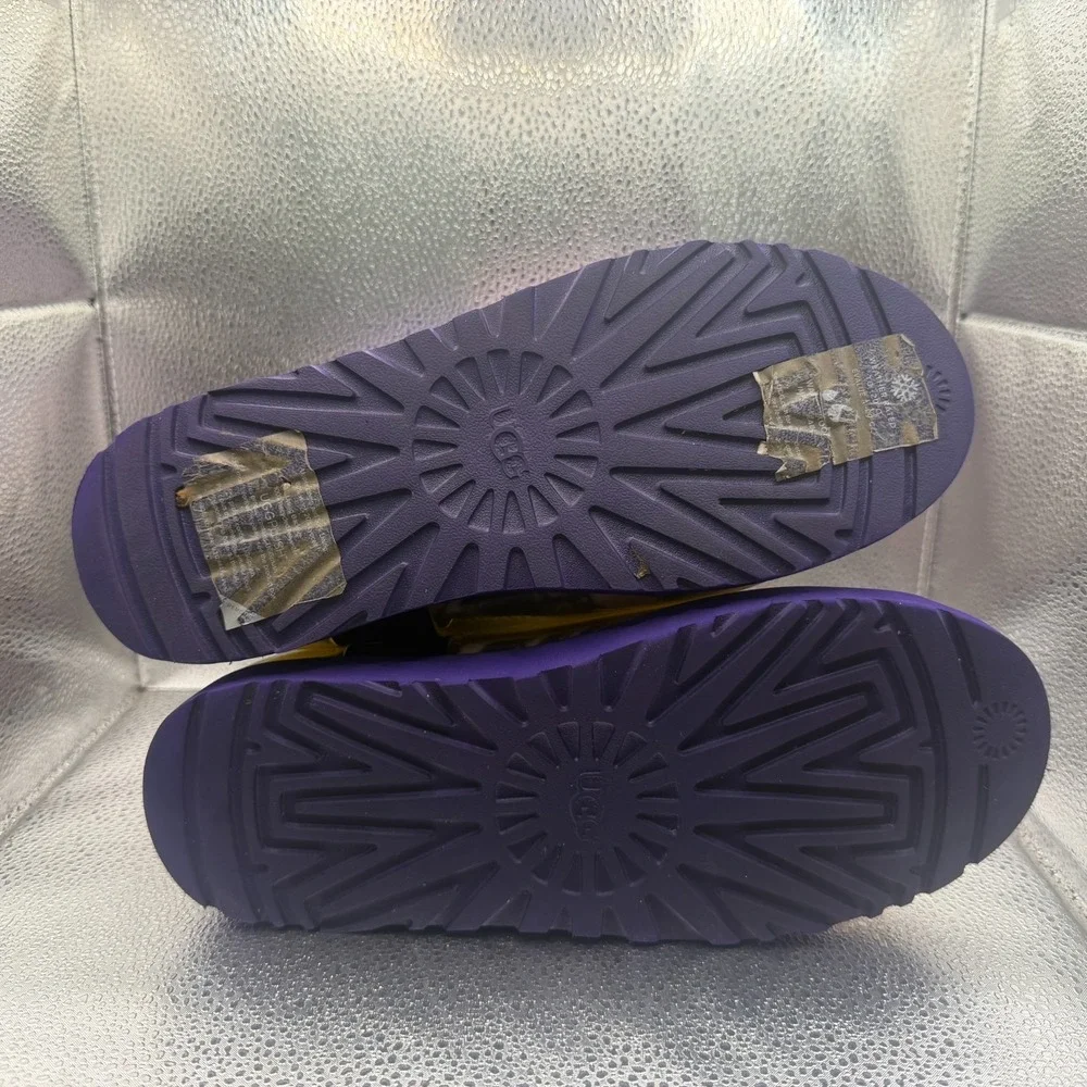 Size 9 UGG Classic Clear Mini‎ Violet Night Marble Womens Pull On Rain Boots